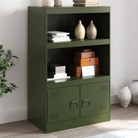Credenza Verde Oliva 67x39x107 Cm İn Acciaio /