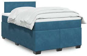 Giroletto A Molle Con Materasso Blu Scuro 120x190 Cm İn Velluto /