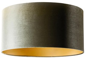 Paralume in velluto verde con interno oro 50/50/25