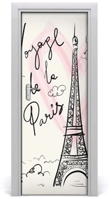 Adesivo per porta Torre Eiffel Paris 75x205 cm