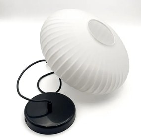 Lampadario a sospensione con filo HARMA 1xE27/15W/230V diametro 30 cm bianco/nero