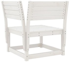 Set salotto da giardino 7 pz bianco in legno massello di pino