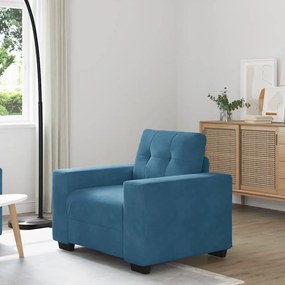 Divano Sedia Blu 60 Cm Velluto /