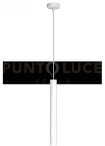 Round tube sospensione 1 luce bianco cavo cm.250 con base 1174-s1-bi