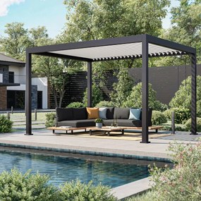 Pergola bioclimatica 3x4 m in alluminio grigio antracite - Astra NATERIAL