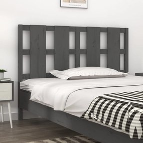 Testiera Per Letto Grigia 125,5x4x100 Cm Legno Massello Di Pino /
