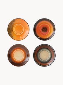 Set di 4 piattini fatti a mano con smalto reattivo 70's