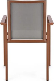 Sedia Da Esterno In Alluminio E Textilene Con Braccioli Konnor Terracotta Bizzotto