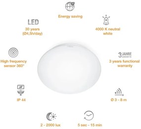 STEINEL 008383 - Lampada LED da bagno con sensore RS16LED LED/9,5W/230V