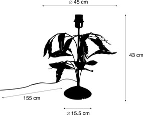 Lampada da tavolo vintage oro antico 40 cm senza paralume - Linden
