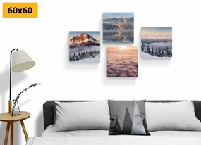 Set di quadri – Natura invernale con nuvole