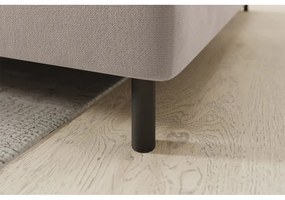 Divano angolare marrone chiaro allungabile/con contenitore (con penisola a destra/a L) e rivestimento in velluto Barea – ELTAP