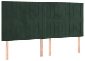 Testiere 4 pz verde scuro 100x5x78/88 cm in velluto