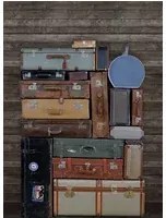 Rebel Walls Carta da parati panoramica Stacked Suitcases - Pile