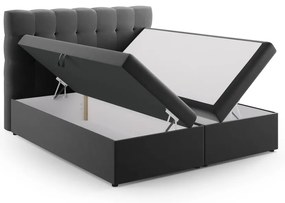 Letto boxspring antracite con contenitore 160x200 cm Bali - Cosmopolitan Design