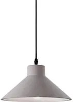 Sospensione Industrial-Minimal Oil-6 Metallo Cemento Grigio 1 Luce E27