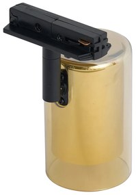 Faretto moderno oro con vetro ambrato per sistema di illuminazione a binario monofase - Iconic Lloyd