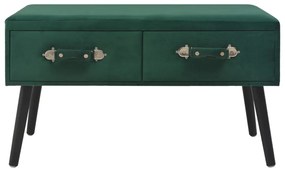 Panca con cassetti 80 cm verde in velluto