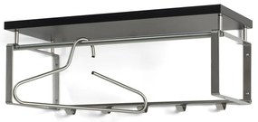 Attaccapanni da parete nero/argentato in metallo con scaffale 70 cm Rex – Spinder Design