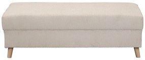 Sgabello in velluto a coste color crema Ariella - Ropez