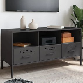 Mobile Tv Nero 100,5x39x50,5 Cm İn Acciaio /