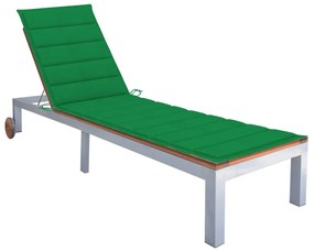 Sdraio Con Cuscino Legno Massello Di Acacia E Acciaio Zincato /