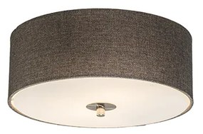 Lampada da soffitto rustica color tortora 30 cm - Drum Jute