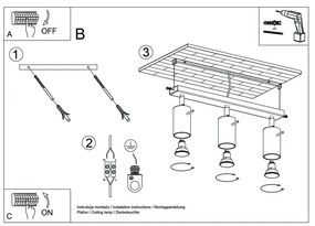 Plafoniera bianca Etna - Sollux