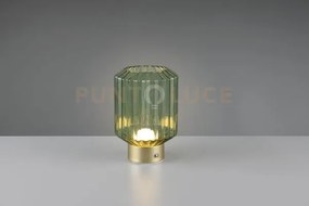 Lord lampada da tavolo ricaricabile metallo ottone satinato e vetro...