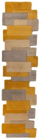 Tappeto in lana giallo/beige 60x230 cm Collage - Flair Rugs