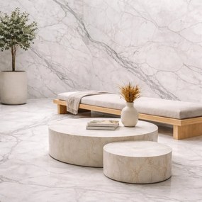 Set 6 Pannelli Decorativi Area 4,3 mq 120x60 cm Rivestimento Murale Effetto Marmo in PVC Bianco...