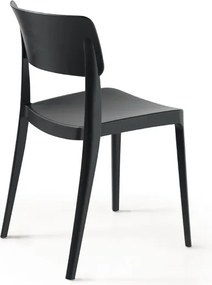 Sedia impilabile da giardino in polipropilene - FRA Nero 2 pezzi