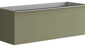 Mobile da bagno sotto lavabo Pixel frame verde laccato opaco L 120 x H 40 x P 45.5 cm 2 cassetti, lavabo non incluso