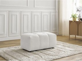 Poggiapiedi bianco con rivestimento in bouclé Roxelane – Bobochic Paris