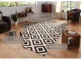 Tappeto da esterno nero e crema , 200 x 290 cm Malta - NORTHRUGS