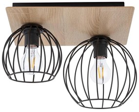 Lampadario a plafone CYBER 2xE27/60W/230V legno/nero