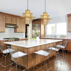 Immax 08254L - Lampadario a sospensione con filo PINCHOS 1xE27/40W/230V diametro 45 cm bambù