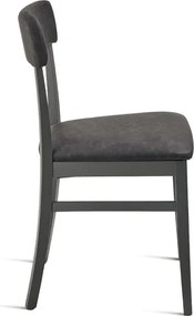 Sedia in ecopelle Nera con struttura in legno LIPSIA 2 sedie