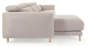 Kave Home - Divano Singa 3 posti con chaise longue sinistra beige 296 cm