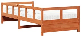 Dormeuse con materasso marrone 90x200 cm legno massello di pino