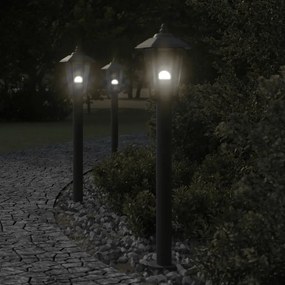 Lampada Da Terra Per Esterni Nera 80 Cm İn Acciaio Inox /