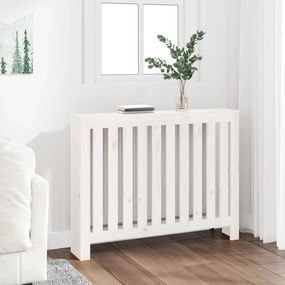 Copertura Termosifone Bianca 108,5x19x84 Cm Legno Massello Pino /