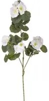 Set 4 Rami Artificiali di Begonia con Fiori Altezza 77 cm Bianco