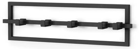 Appendiabiti da parete in metallo nero Cubiko - Umbra
