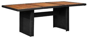 Set da pranzo da giardino 11 pz in polyrattan nero