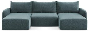 Divano angolare turchese allungabile/con contenitore Kalena – Makamii