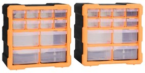 Mobili Contenitori Con 12 Cassetti 2 Pz 26,5x16x26 Cm /