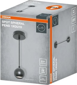 Osram - Sospensione a cavo SPOT SPHERAL 1xGU10/6W/230V nero