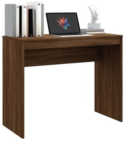 Scrivania rovere marrone 90x40x72 cm in legno multistrato