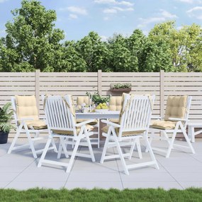 Cuscini Per Sedia Schienale Basso 6 Pz Beige İn Tessuto Oxford /